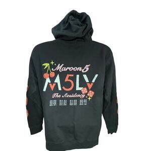 Maroon 5 Las Vegas Residency Hoodie Size Medium Black Red Graphic
